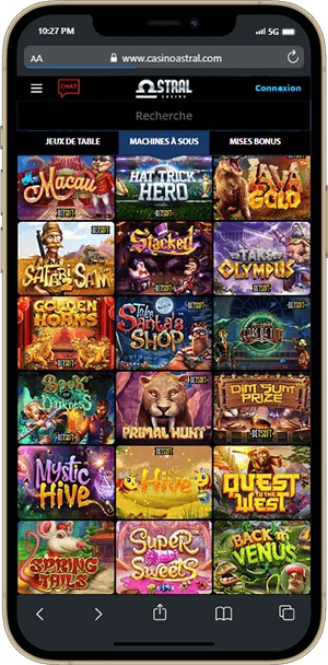 Jeux de casino et machines à sous mobile Jeux de casino et machines à sous mobile